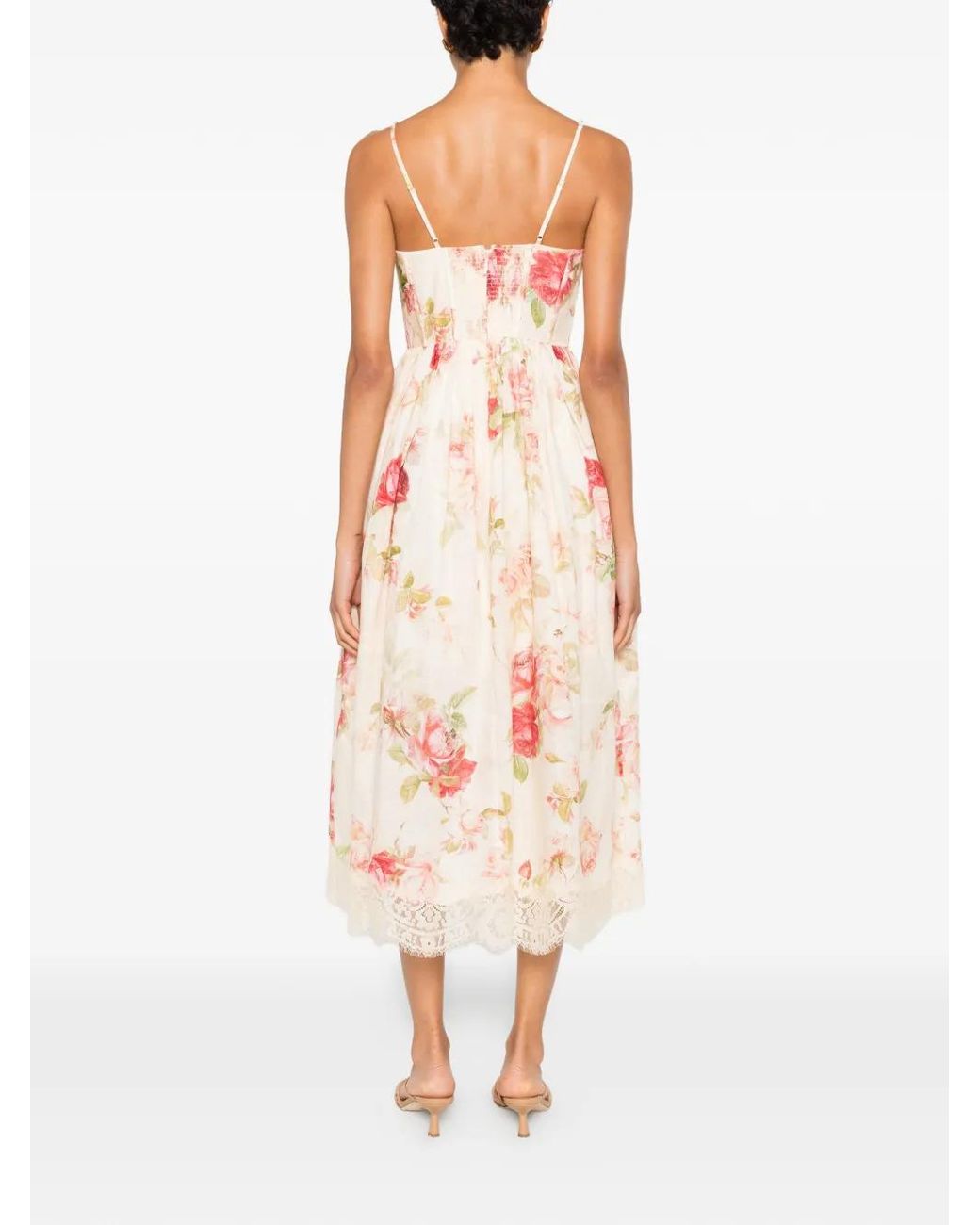 Zimmermann Pink Roselight Picnic Midi Dress