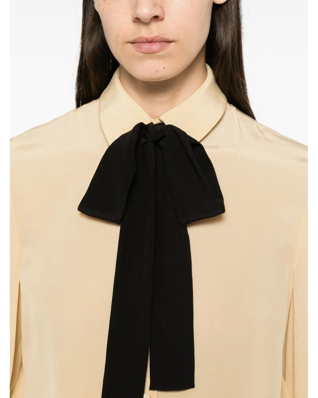 Valentino Garavani Natural Bow-Detail Buttoned Shirt