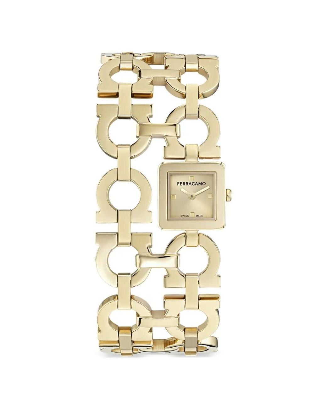 Ferragamo Metallic Montre Double Gancini Catwalk 19 Mm