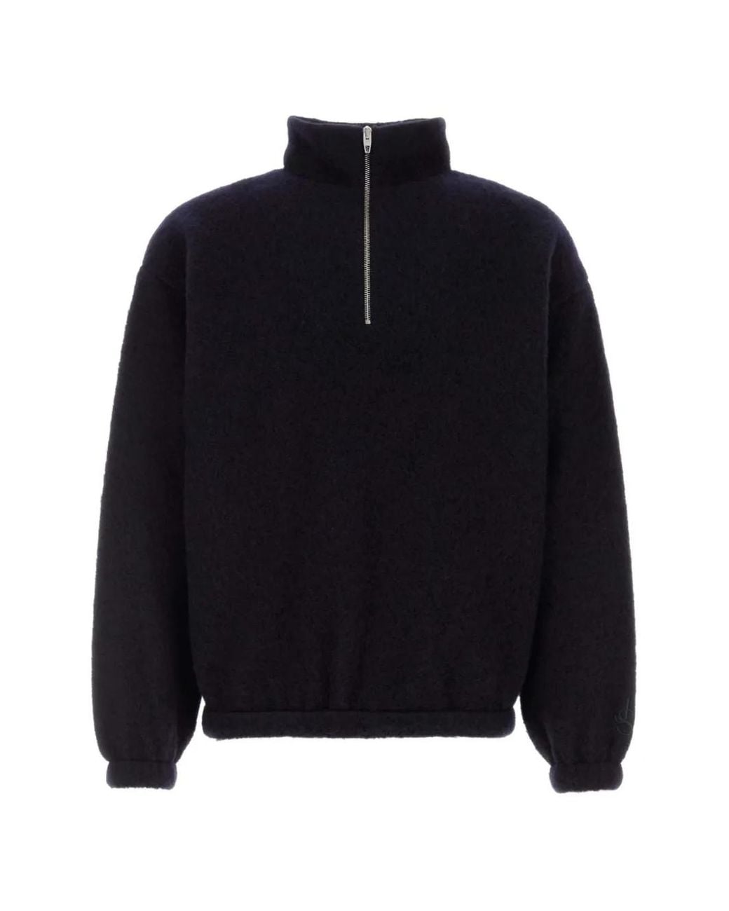 Jil Sander Blue Quarter-Zip Wool-Blend Sweater for men