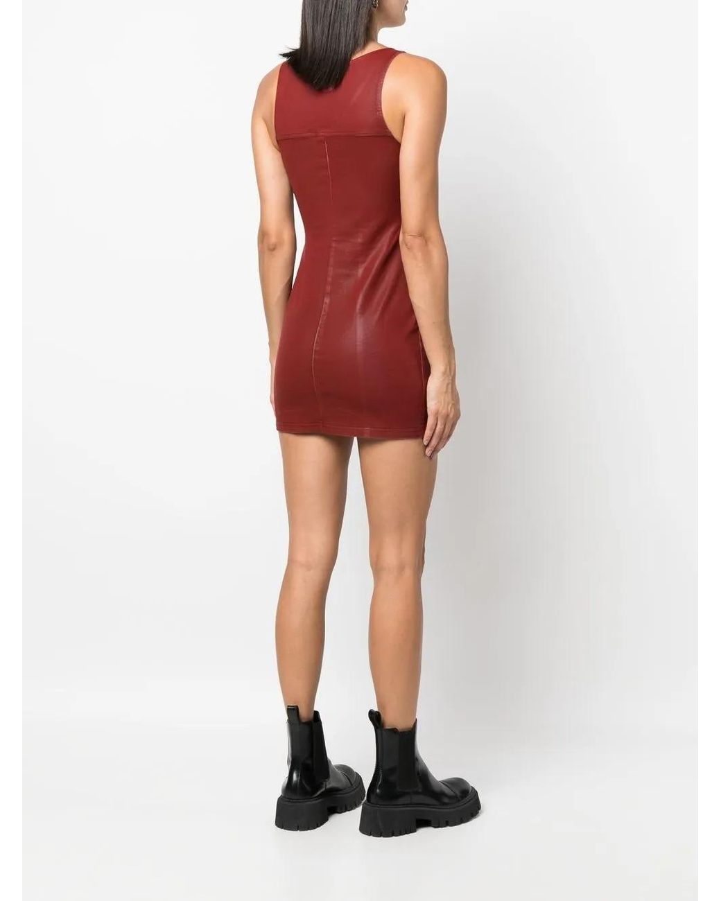 DIESEL Red Scoop-Neck Mini Dress