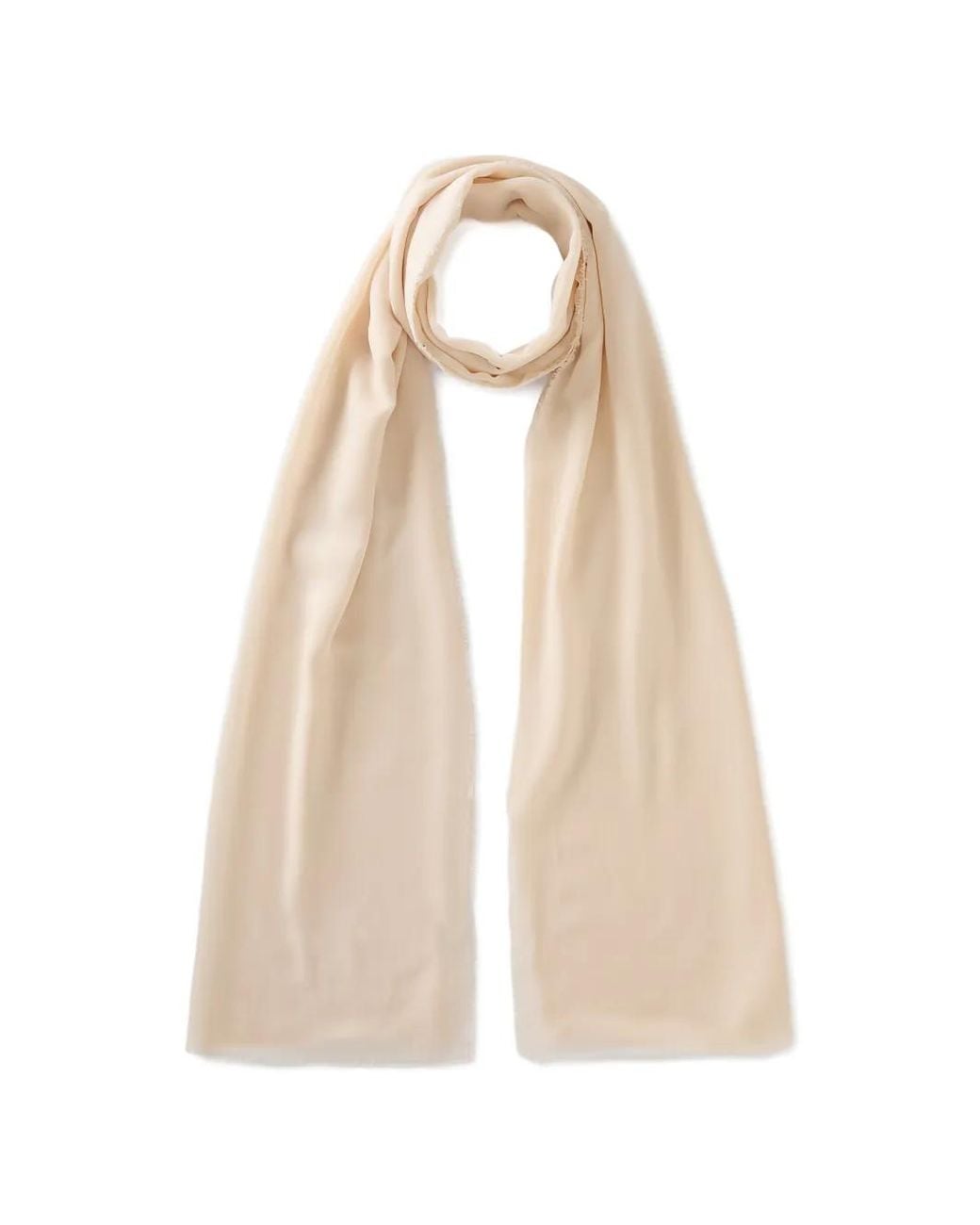 Benetton Natural Frayed-Edge Scarf