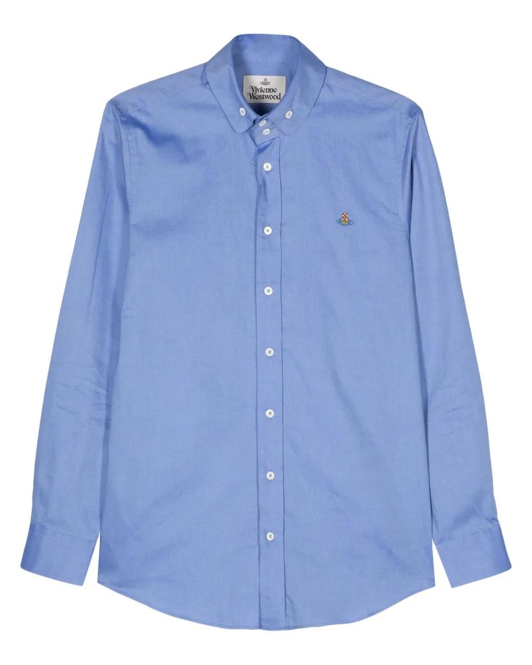 Vivienne Westwood Blue Logo Cotton Shirt for men