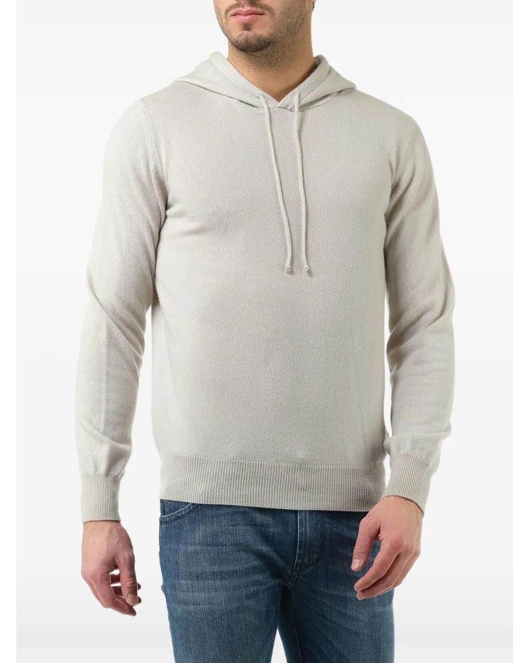 Al Duca D'aosta White Cashmere Hoodie for men