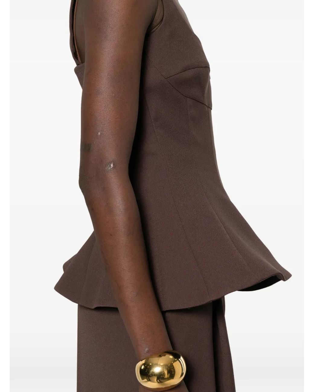 Stine Goya Brown Square-Neck Top