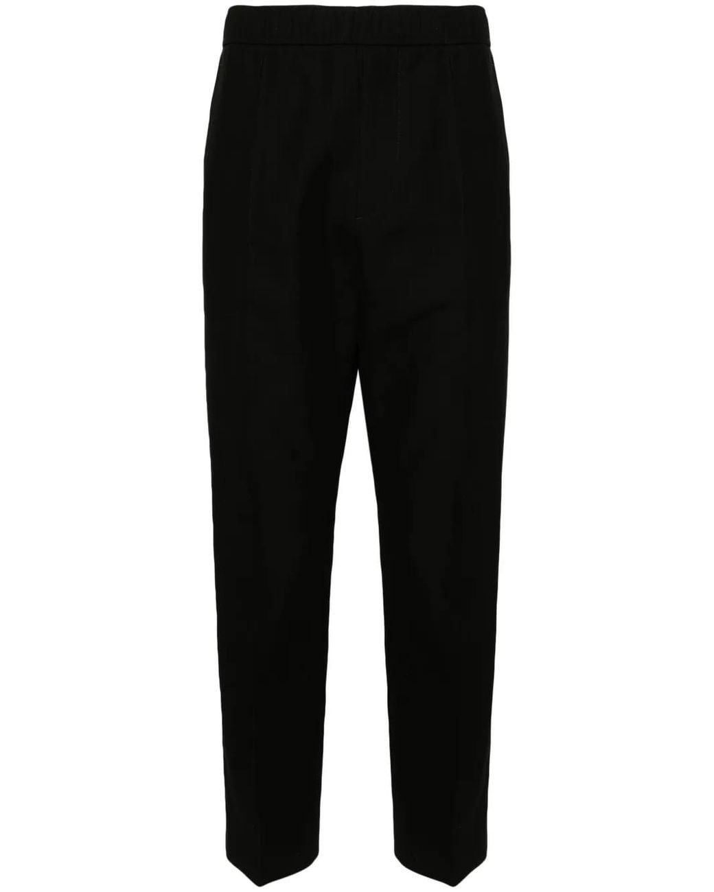 Lanvin Black Mid-Rise Tapered Trousers for men