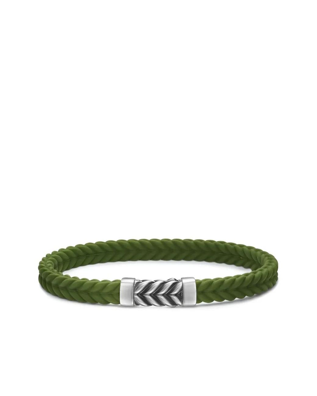 David Yurman Green Sterling Chevron Bracelet (6Mm) for men