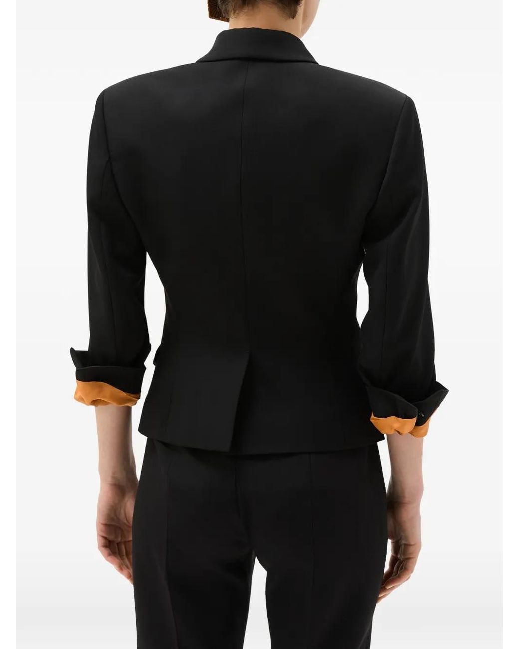 Versace Black Draped Grain De Poudre Wool Jacket
