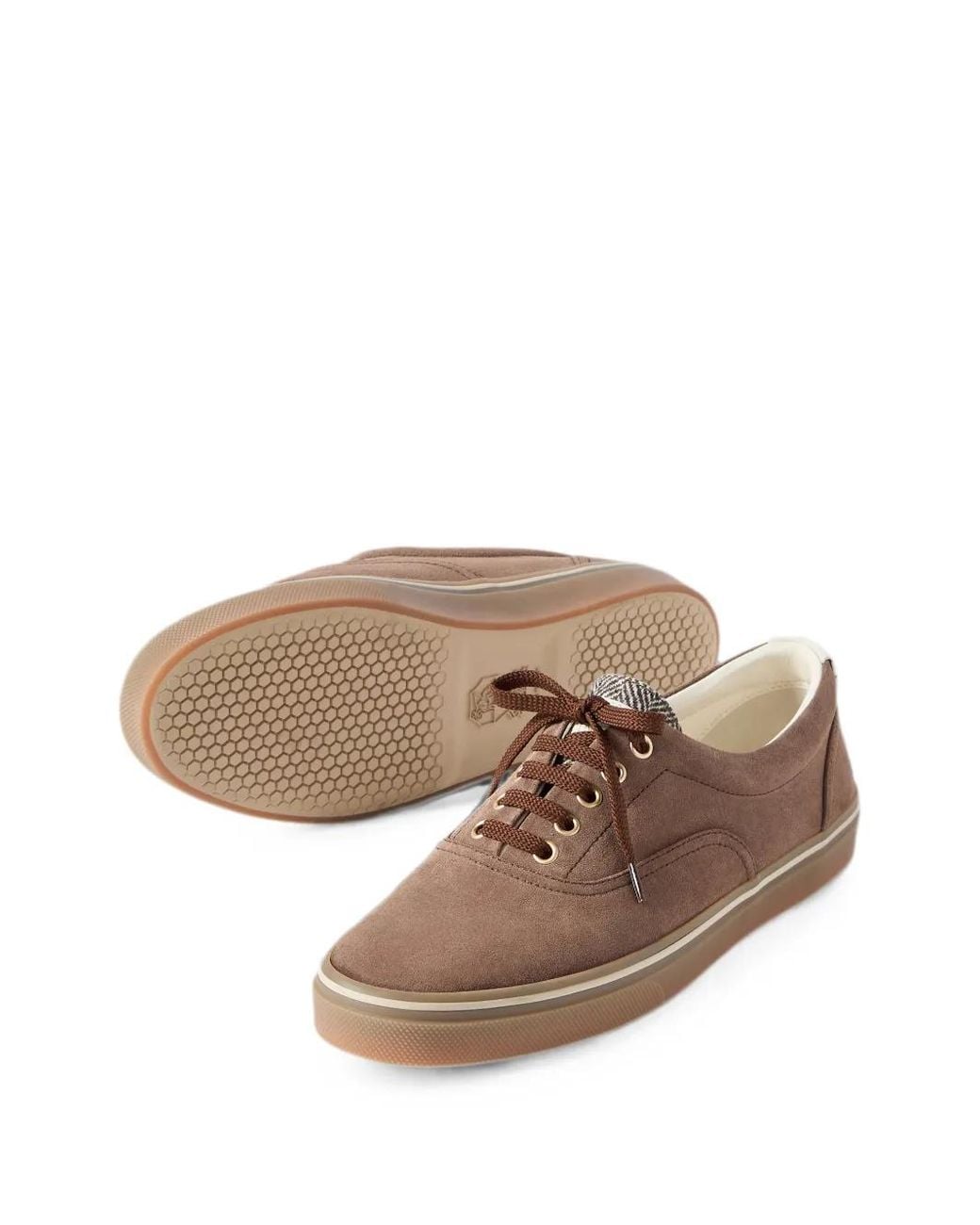 Brunello Cucinelli Brown Suede Sneakers for men