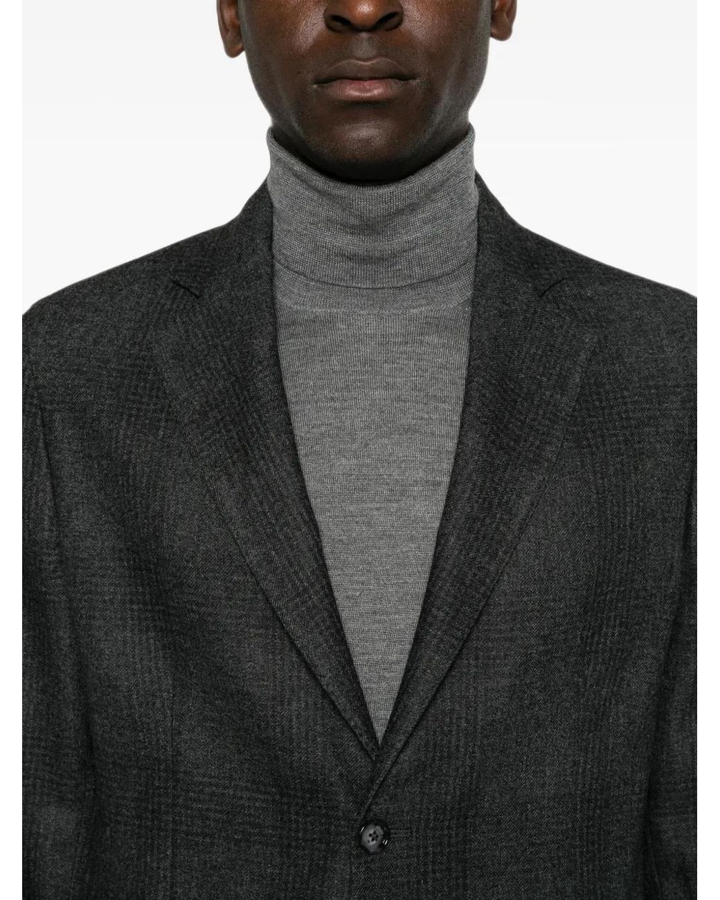 Barba Napoli Black Blazer À Carreaux for men