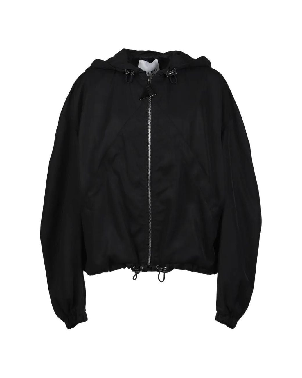 The Attico Black Hooded Balloon-Fit Bomber Jacket