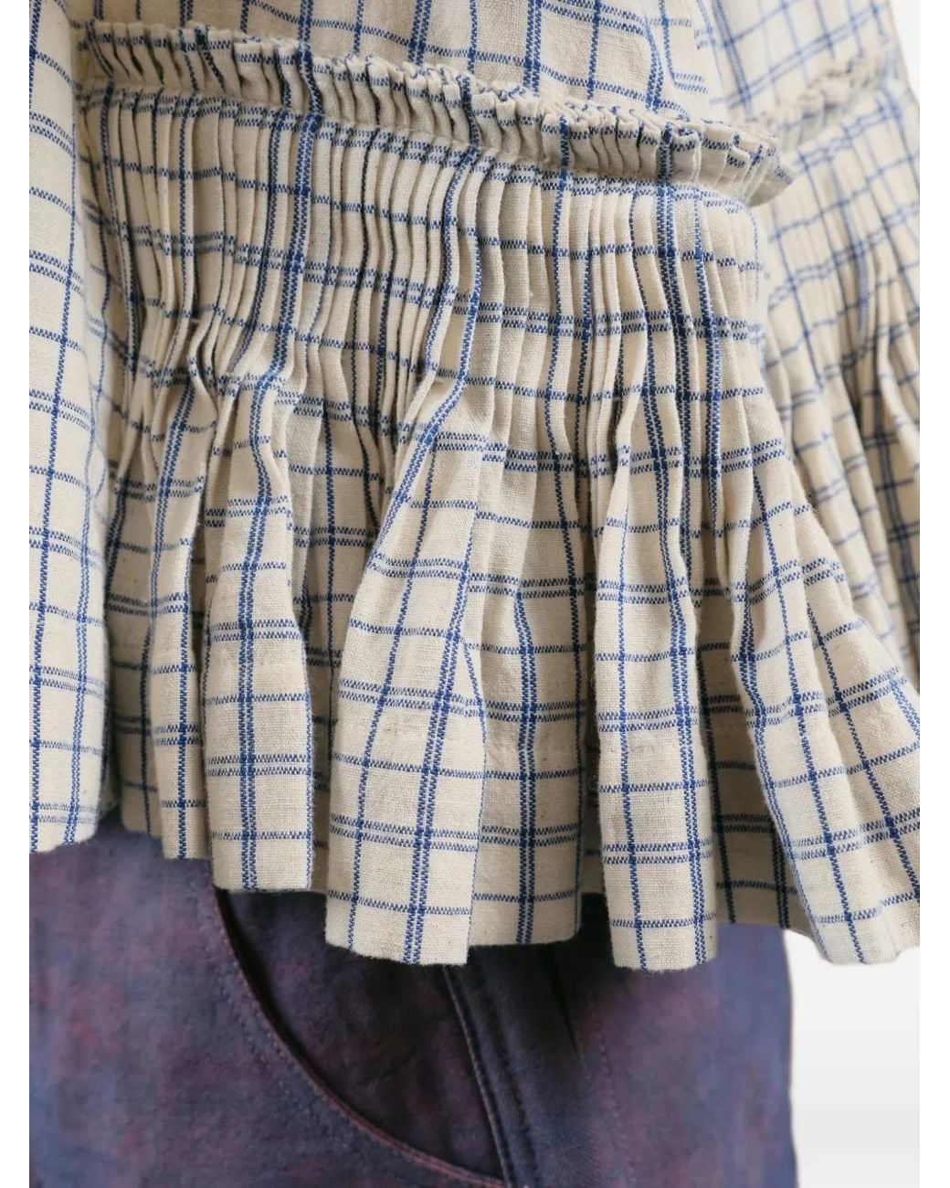 STORY mfg. Gray Check Pleated Shirt
