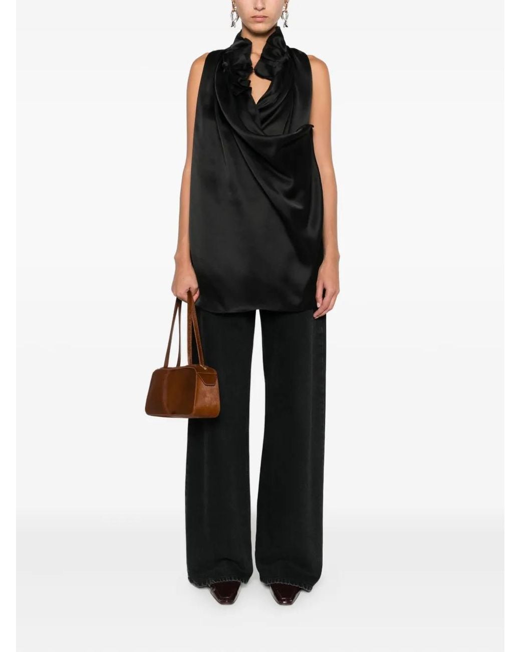 Khaite Black Meegan Sleeveless Top