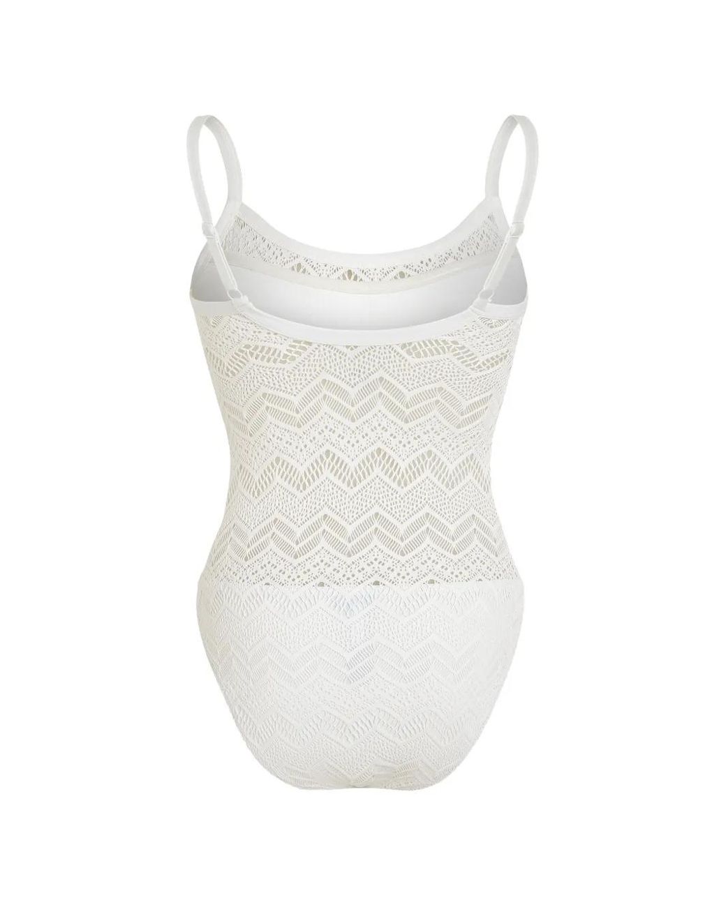 Vilebrequin White Zigzag-Pattern Swimsuit