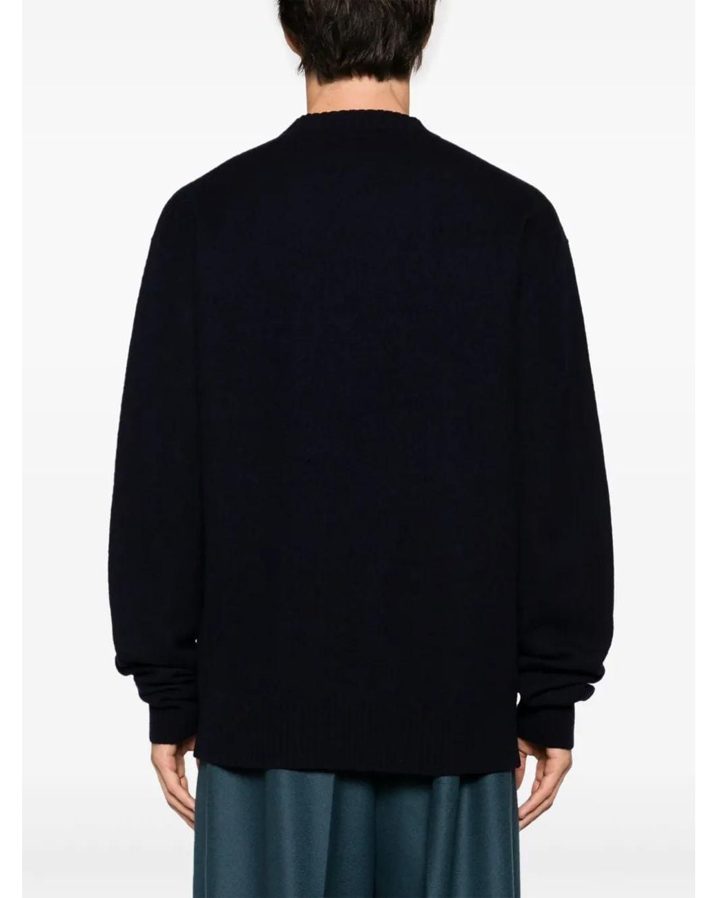 Jil Sander Blue Crew Neck Wool Jumper - Men's - Wool for men