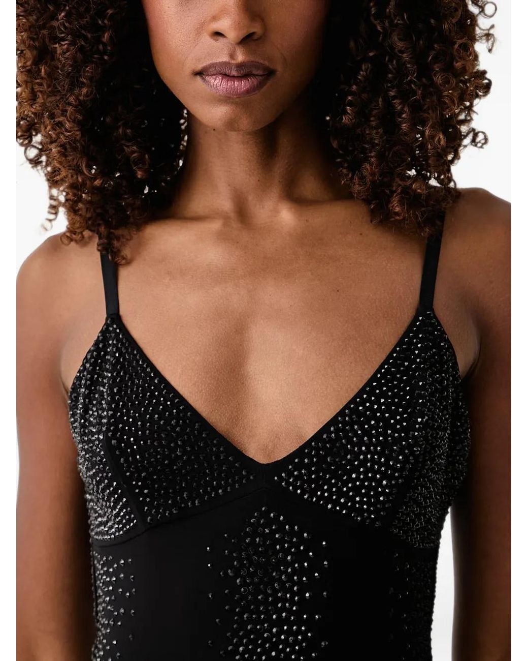 Patrizia Pepe Black Rhinestone-Embellished Dress
