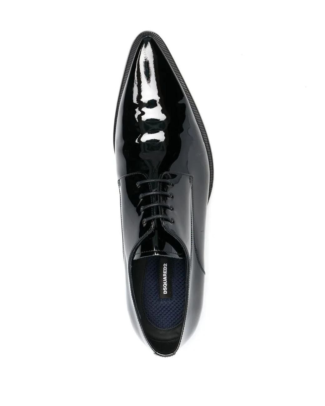 DSquared² Black Patent-Leather Derby Shoes for men