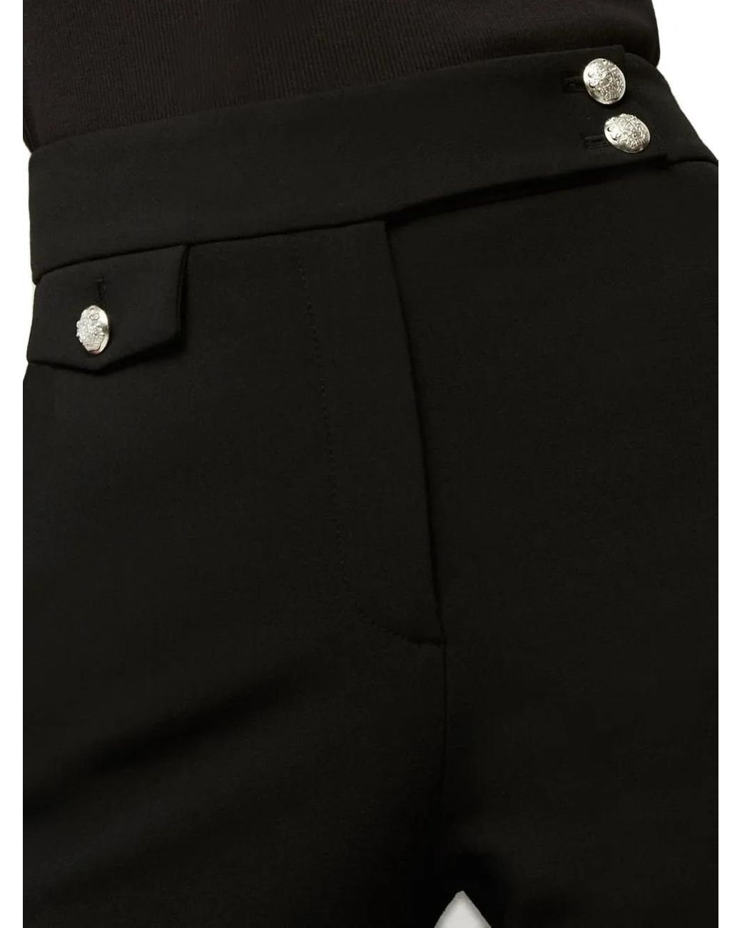 Veronica Beard Black Button-Detailed Trousers