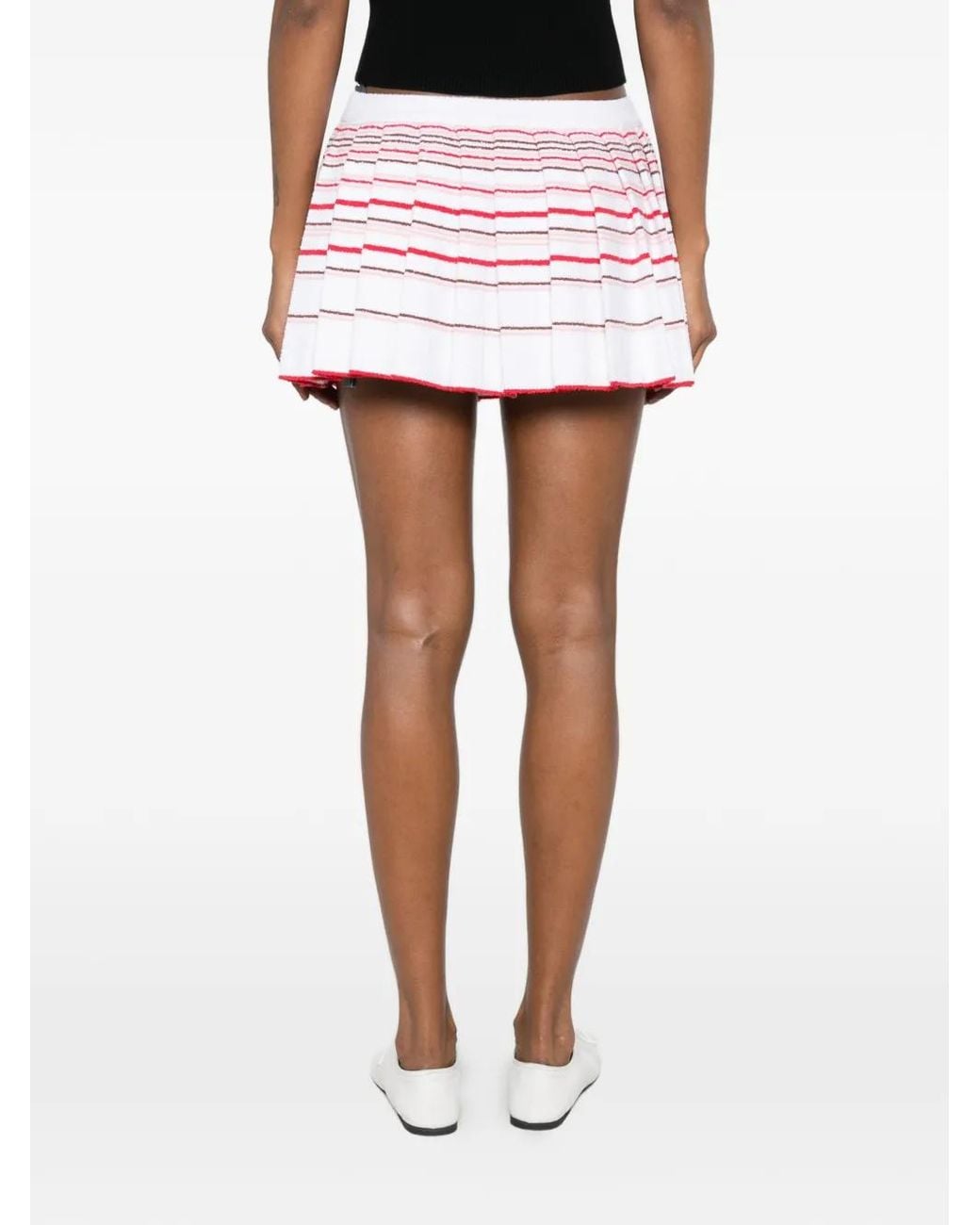 Amiri Pink Striped Pleated Mini Skirt