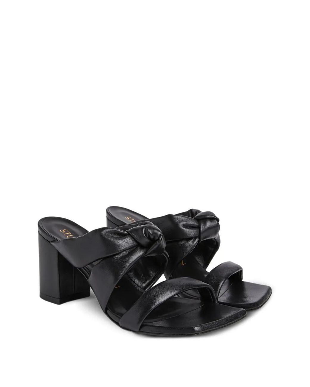 Stuart Weitzman Black 75Mm Playa Mules