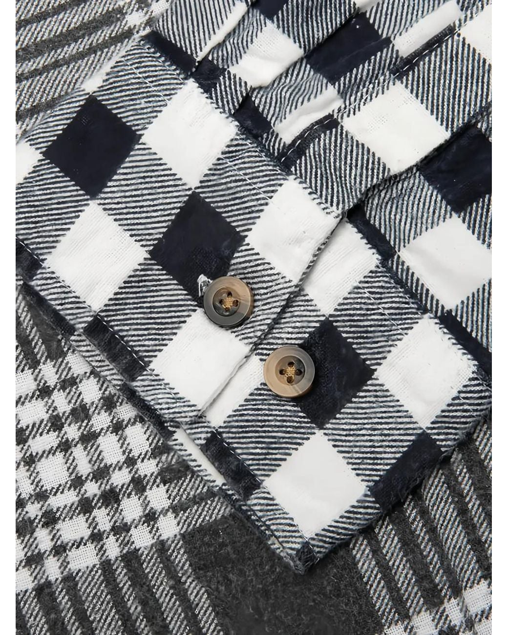 Needles Gray Assorted Patchwork Flannel Shirt for men
