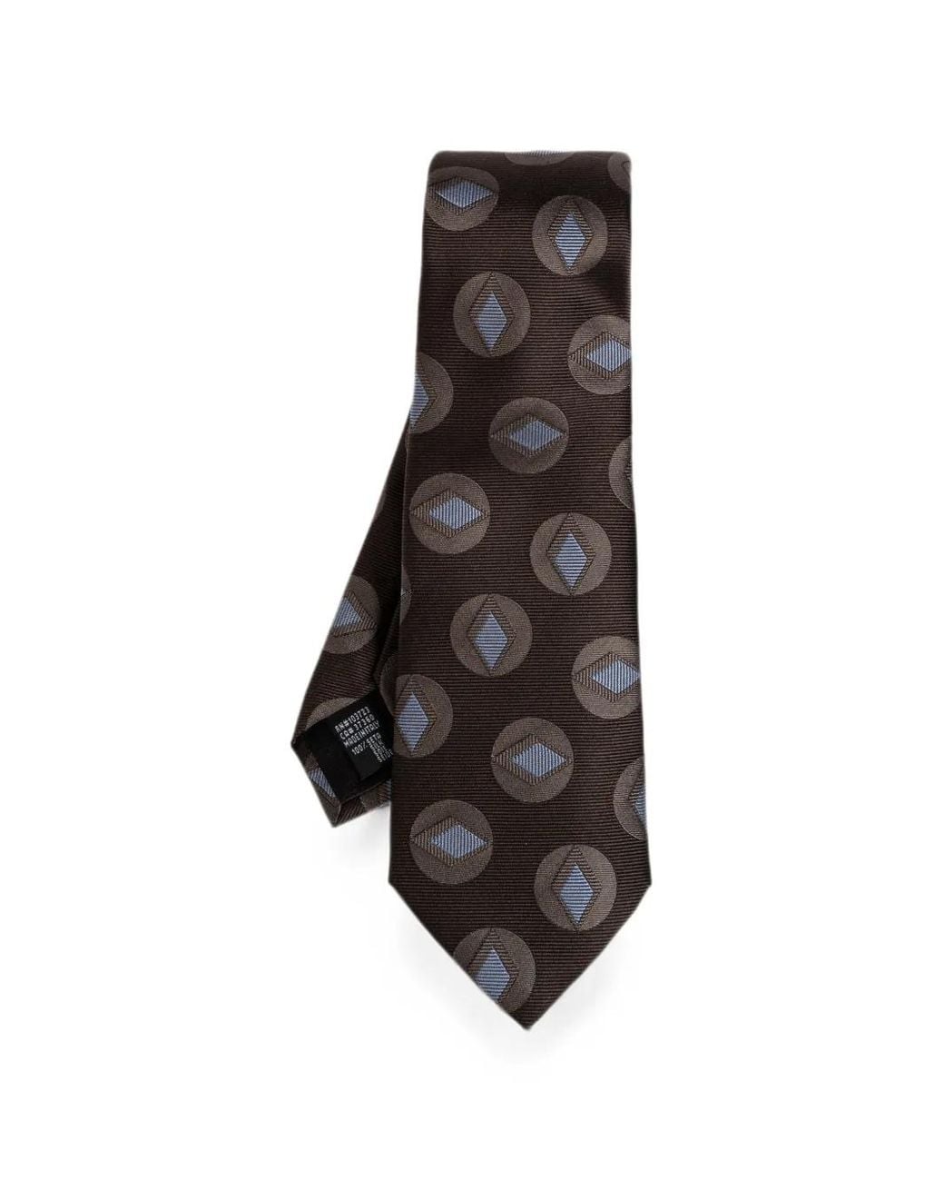 Giorgio Armani Black Geometric-Print Silk Tie for men