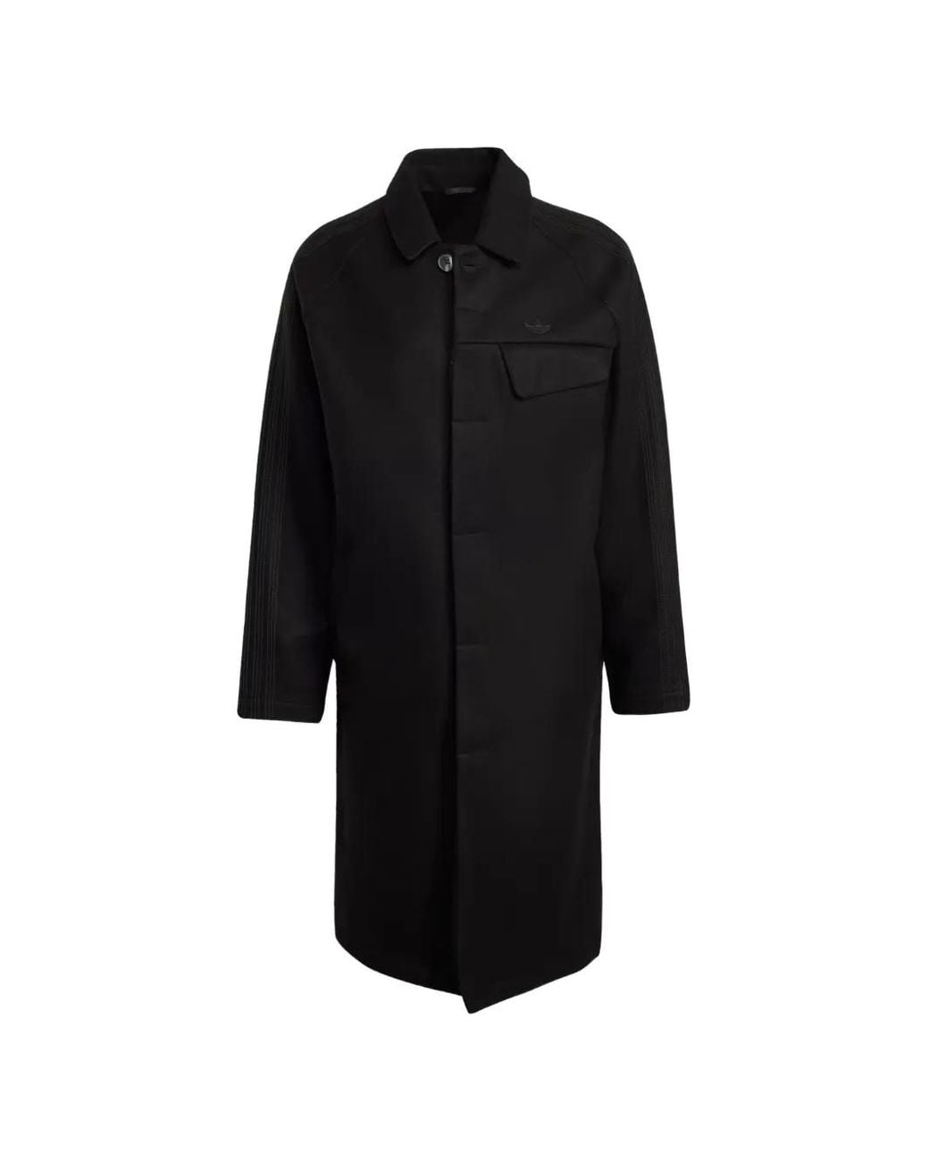 Adidas Black Buttoned Coat for men