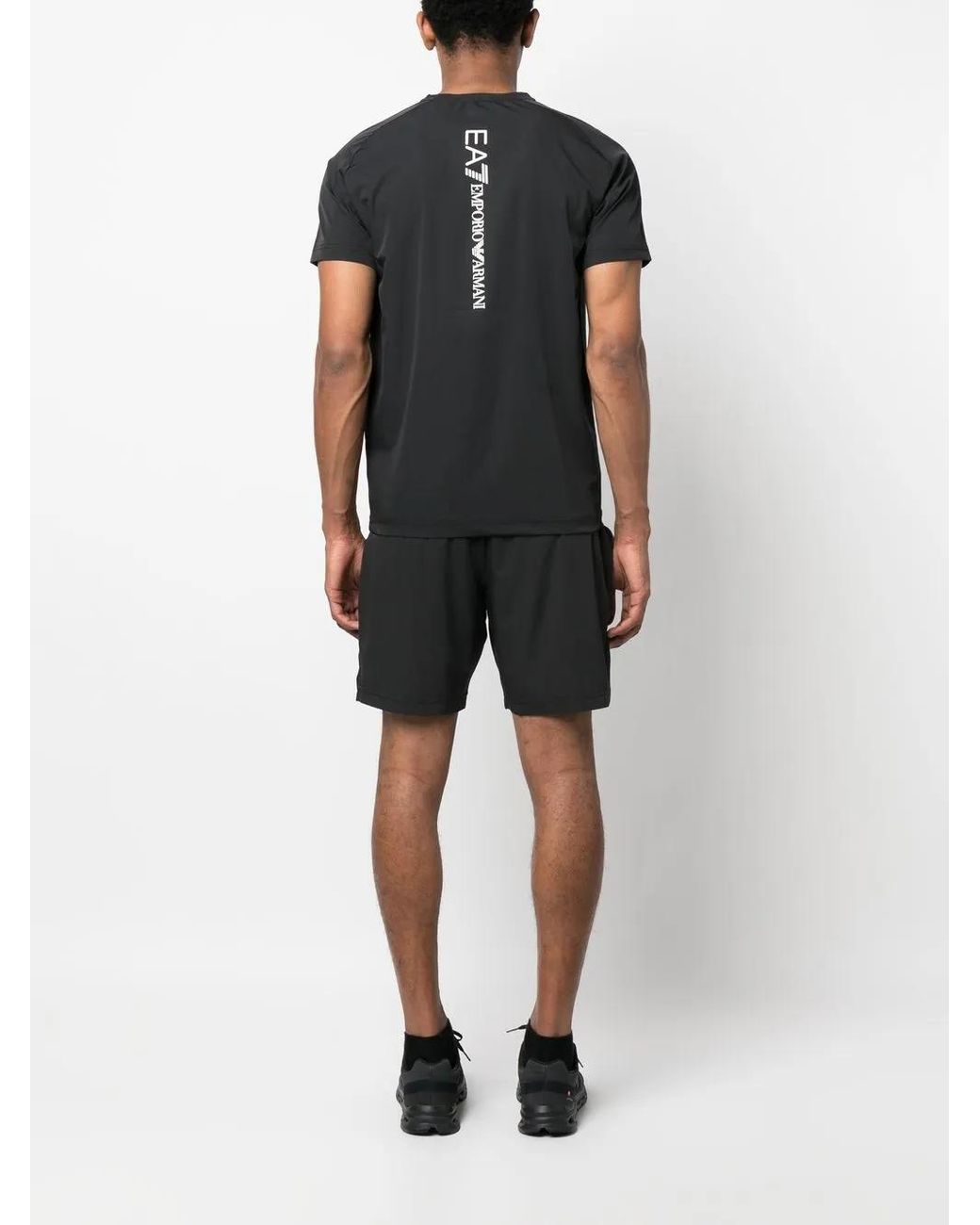EA7 Black T-Shirt And Shorts Set for men