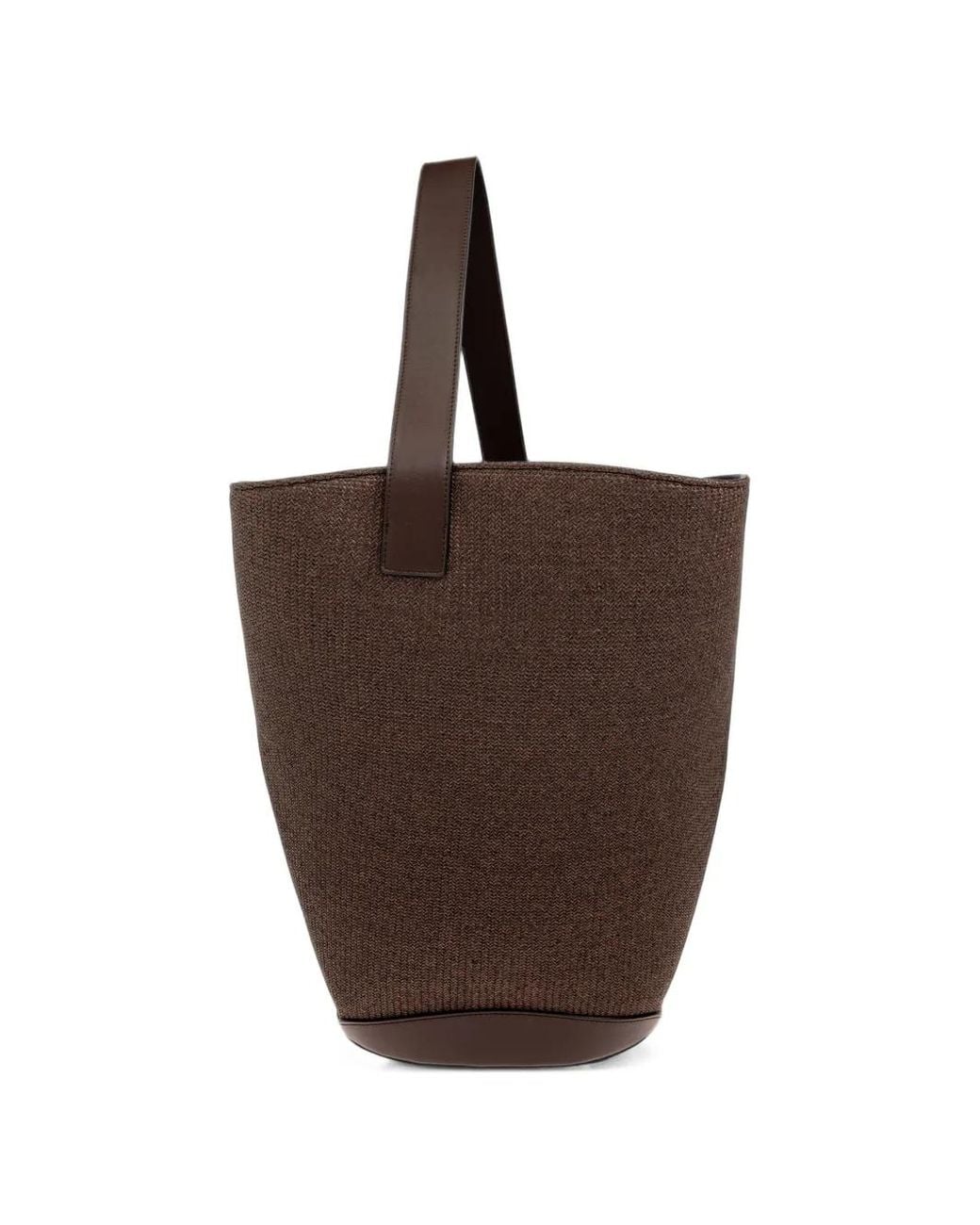 Neous Brown Apheli Raffia Leather Tote Bag