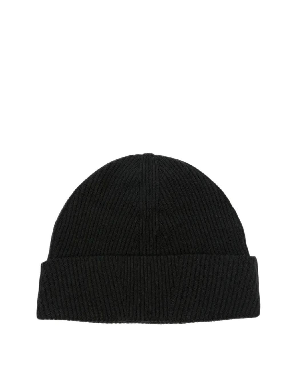 Veilance Black Ribbed-Knit Beanie Hat for men