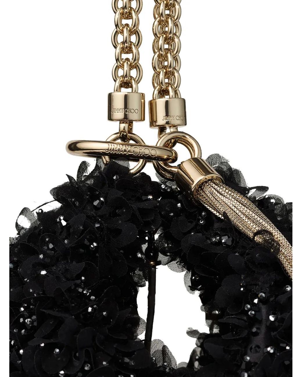 Jimmy Choo Black Pochette Callie À Fleurs