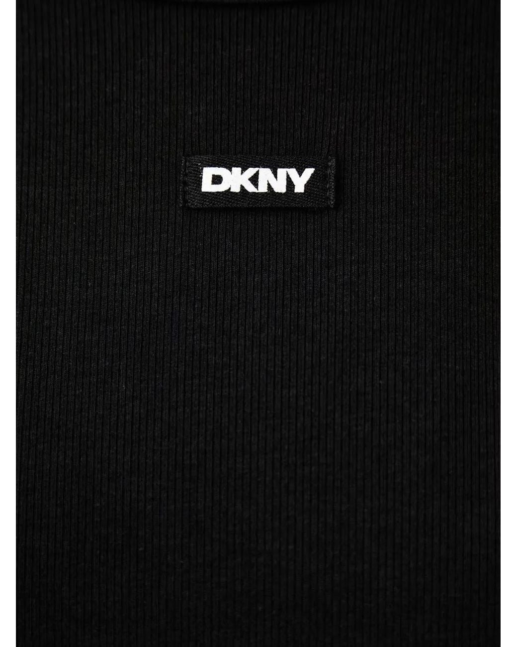 DKNY Geribbeld T-Shirt in het Black