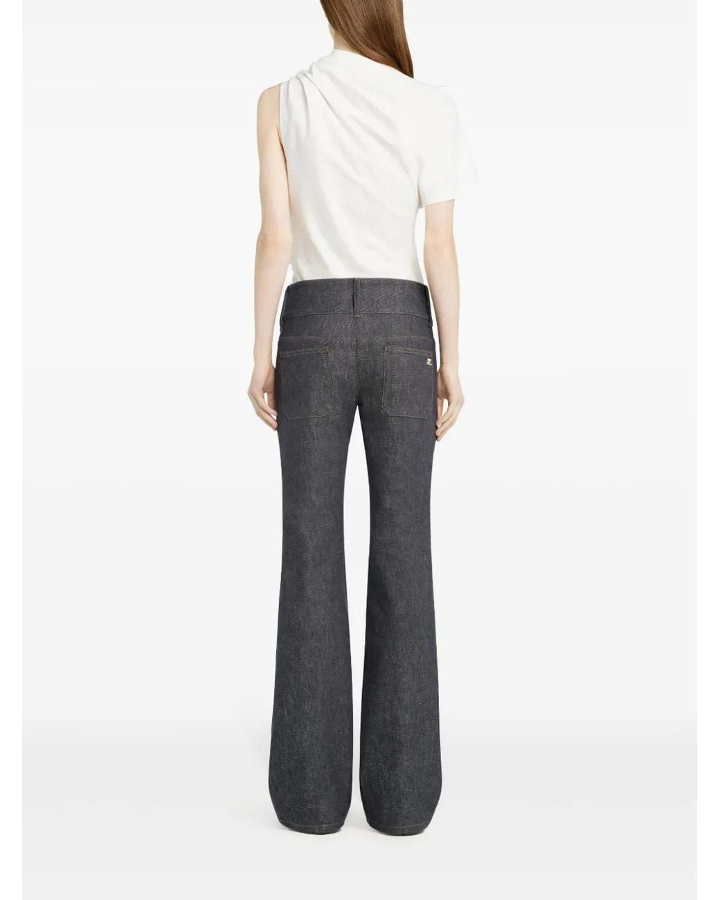 Courreges White Asymmetric Draped T-Shirt