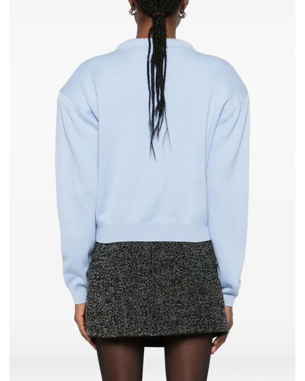 ROTATE BIRGER CHRISTENSEN Blue Cardigan mit Logo-Knöpfen