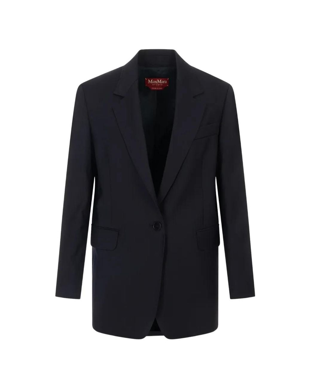 Max Mara Blue Chamonix Single-Breasted Buttoned Blazer