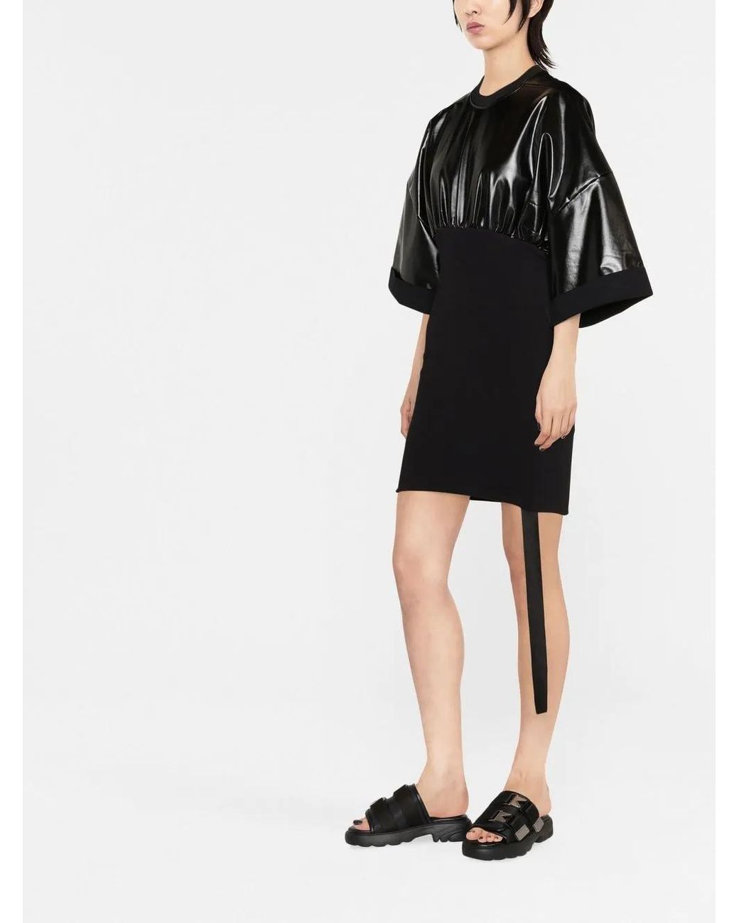 Rick Owens Black Tommy Cinched-Waist Dress