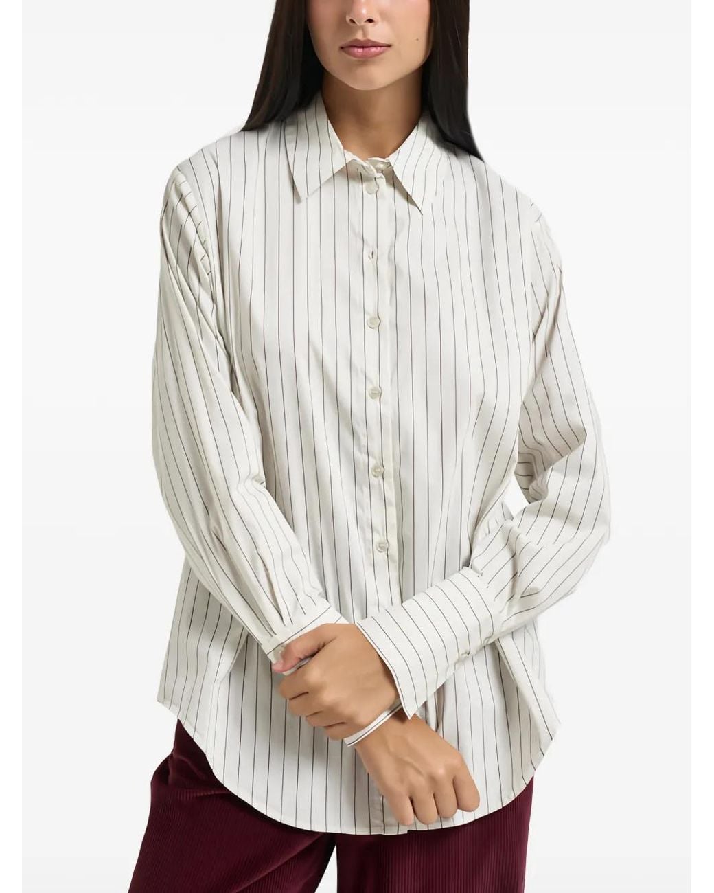 Patrizia Pepe White Striped Shirt