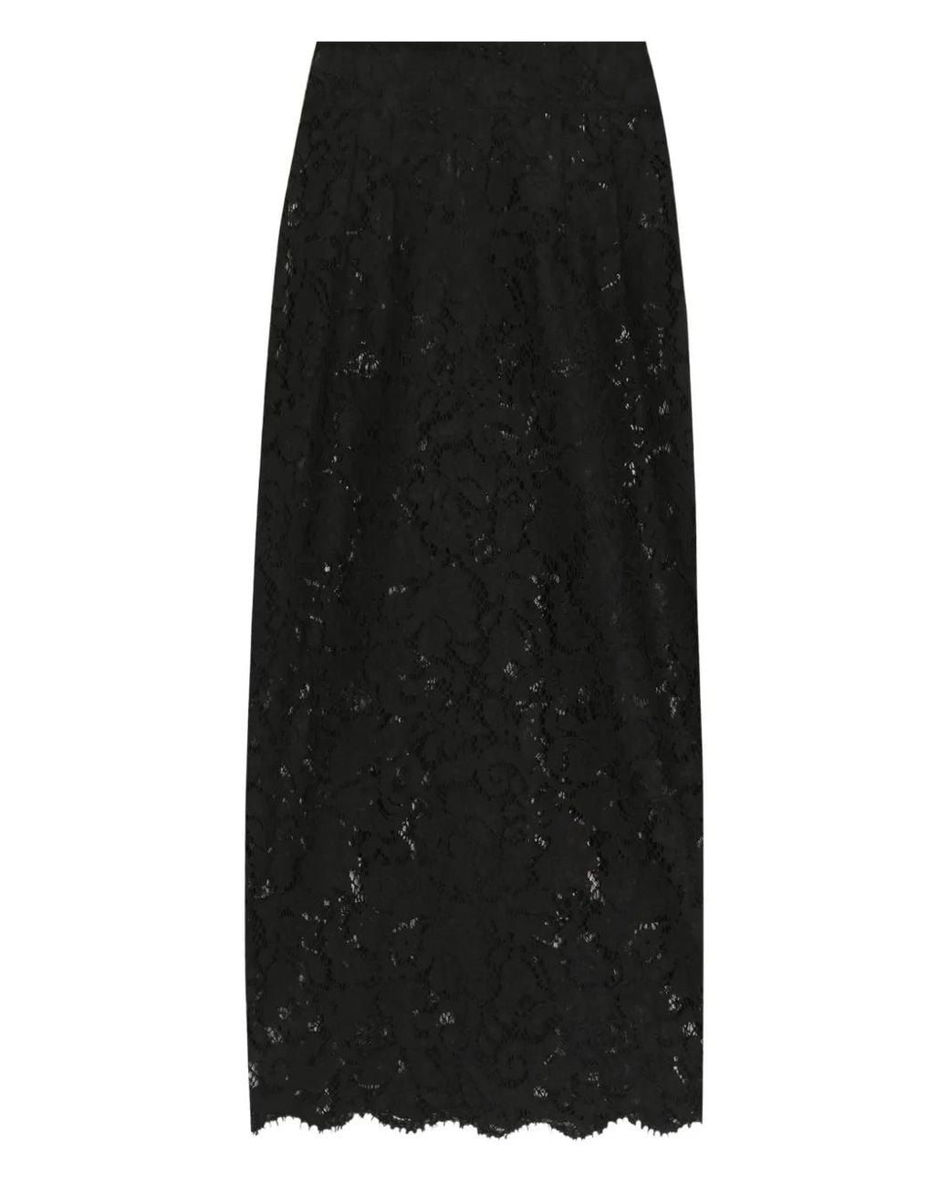 Dolce & Gabbana Black Cordonetto Lace Midi Skirt