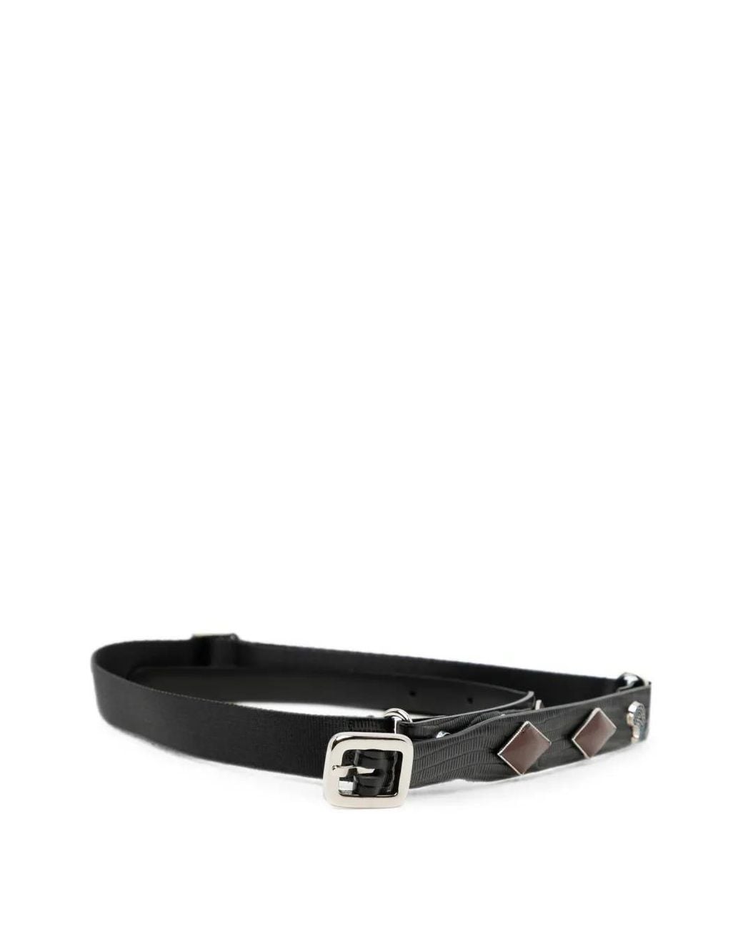 Toga White Embellished Buckled Belt for men