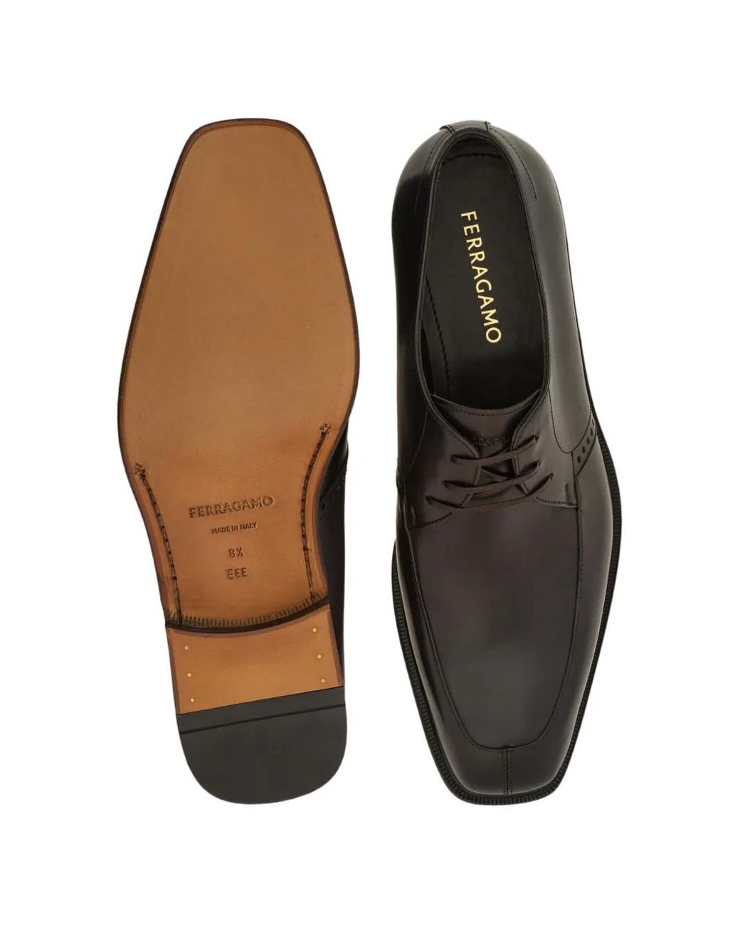 Ferragamo Black Derby Shoes for men