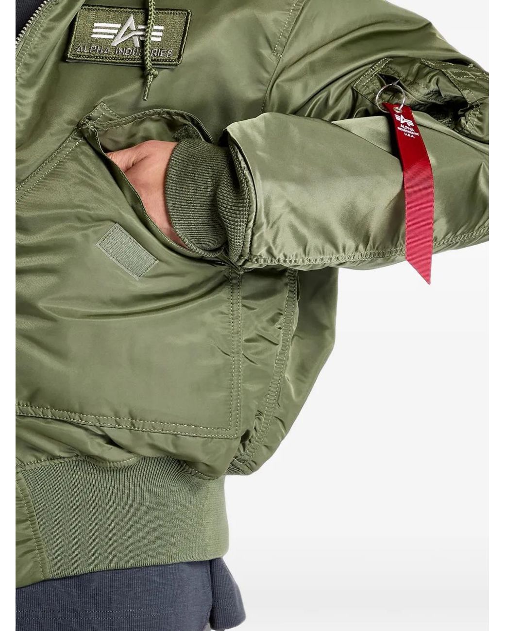 Alpha Industries Green 45P Hooded Jacket for men