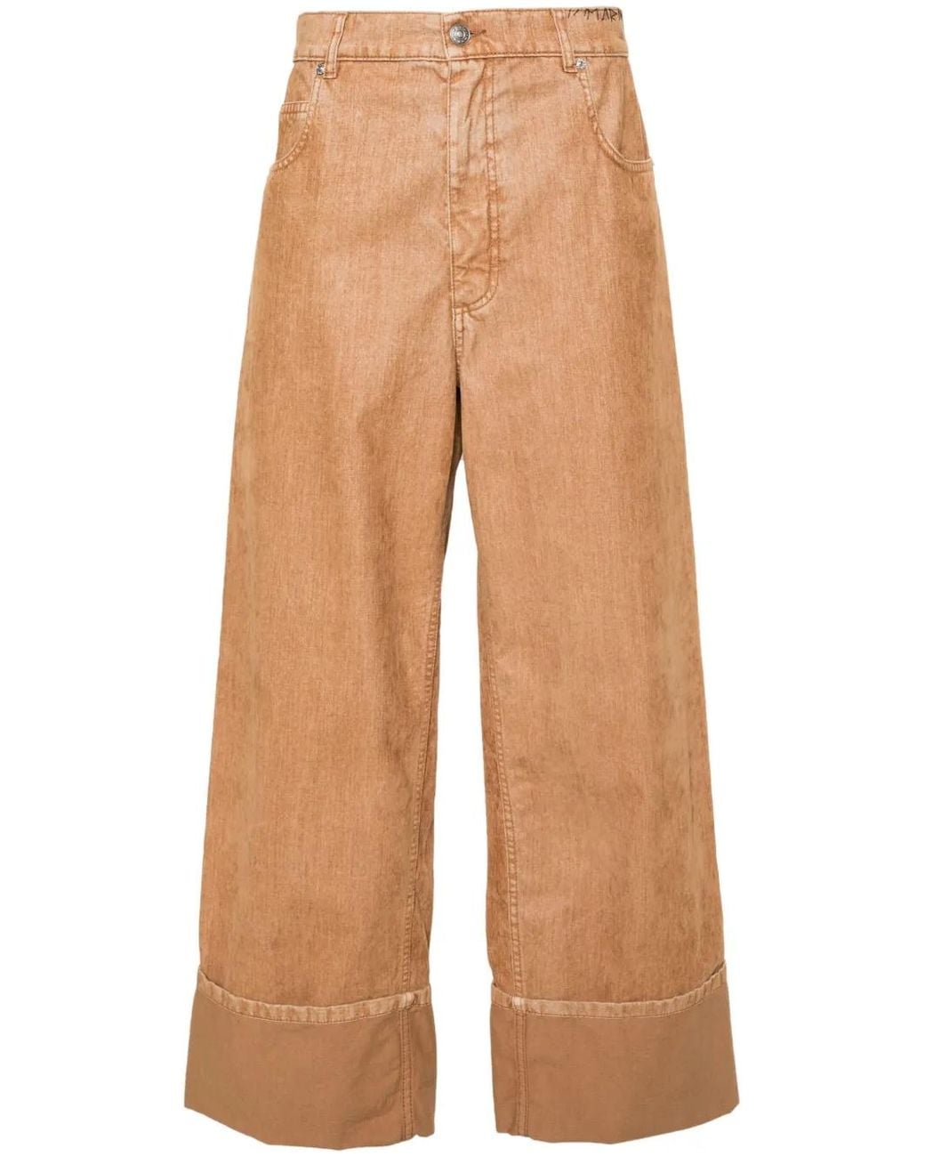 Marni Natural High-Waist Wide-Leg Trousers