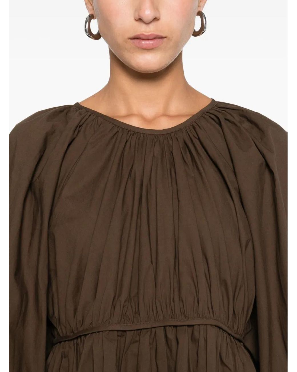 CECILIE BAHNSEN Brown Cotton Blouse