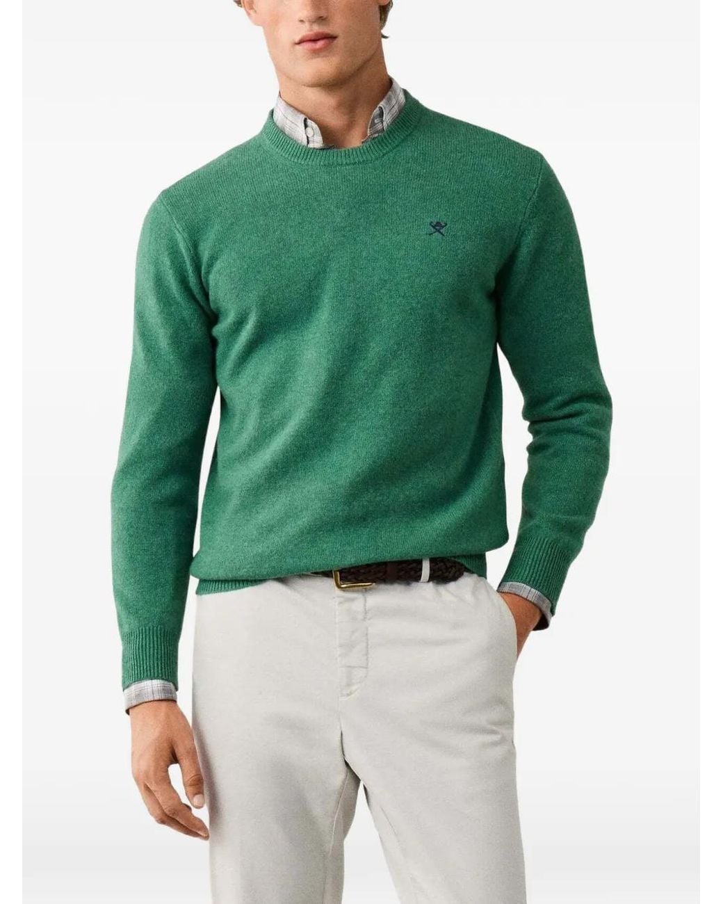 Hackett Green Crew-Neck Sweater for men