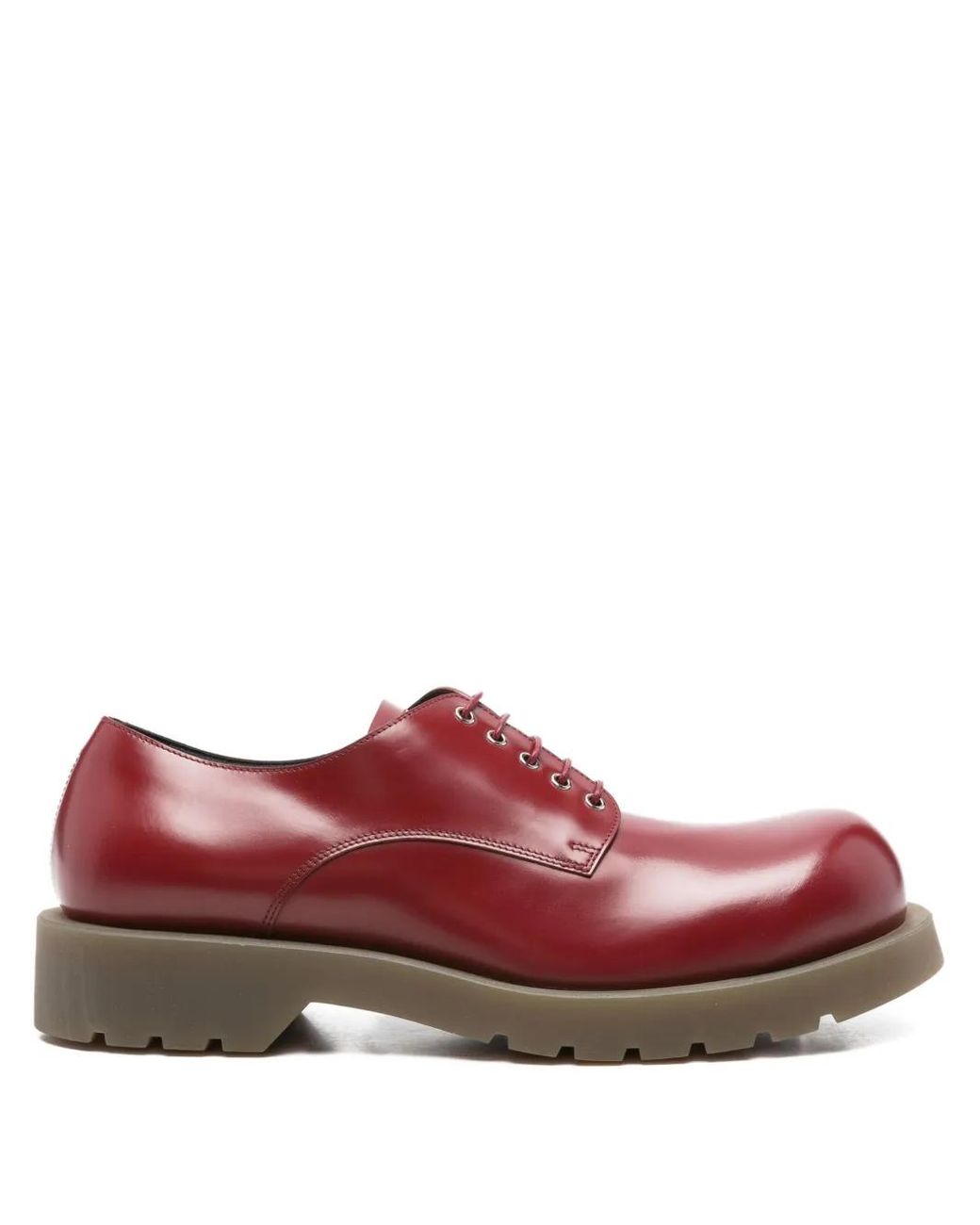 Jil Sander Red Leather Derby Shoes for men