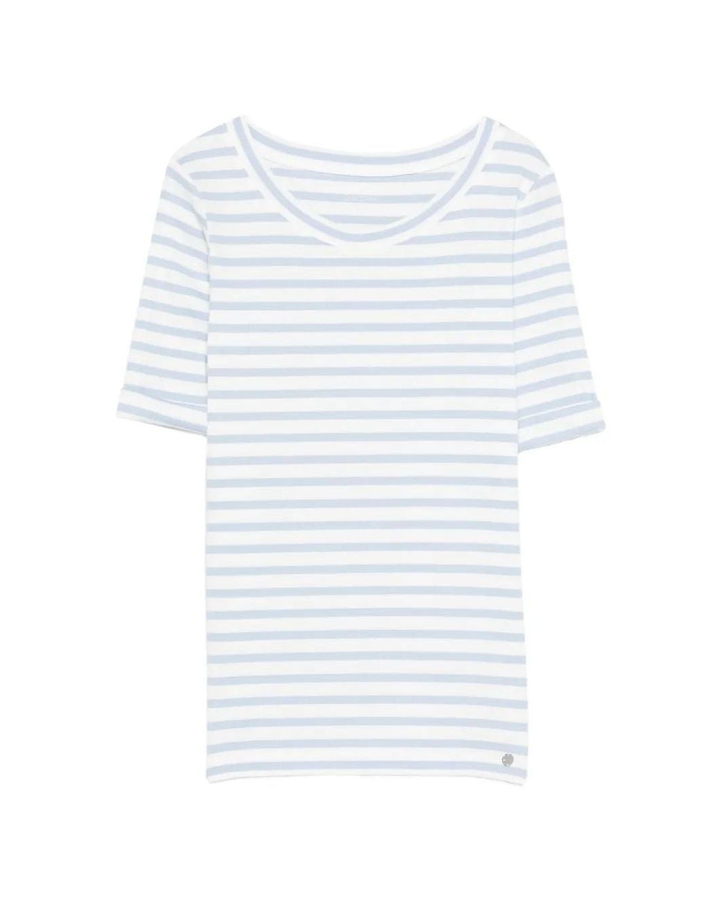 Marc Cain White Striped T-Shirt