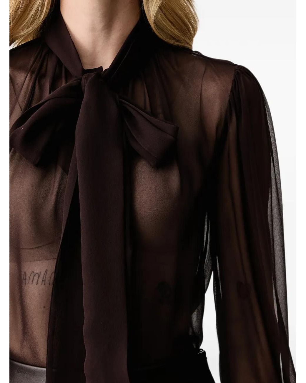 retroféte Black Hasli Sheer Shirt