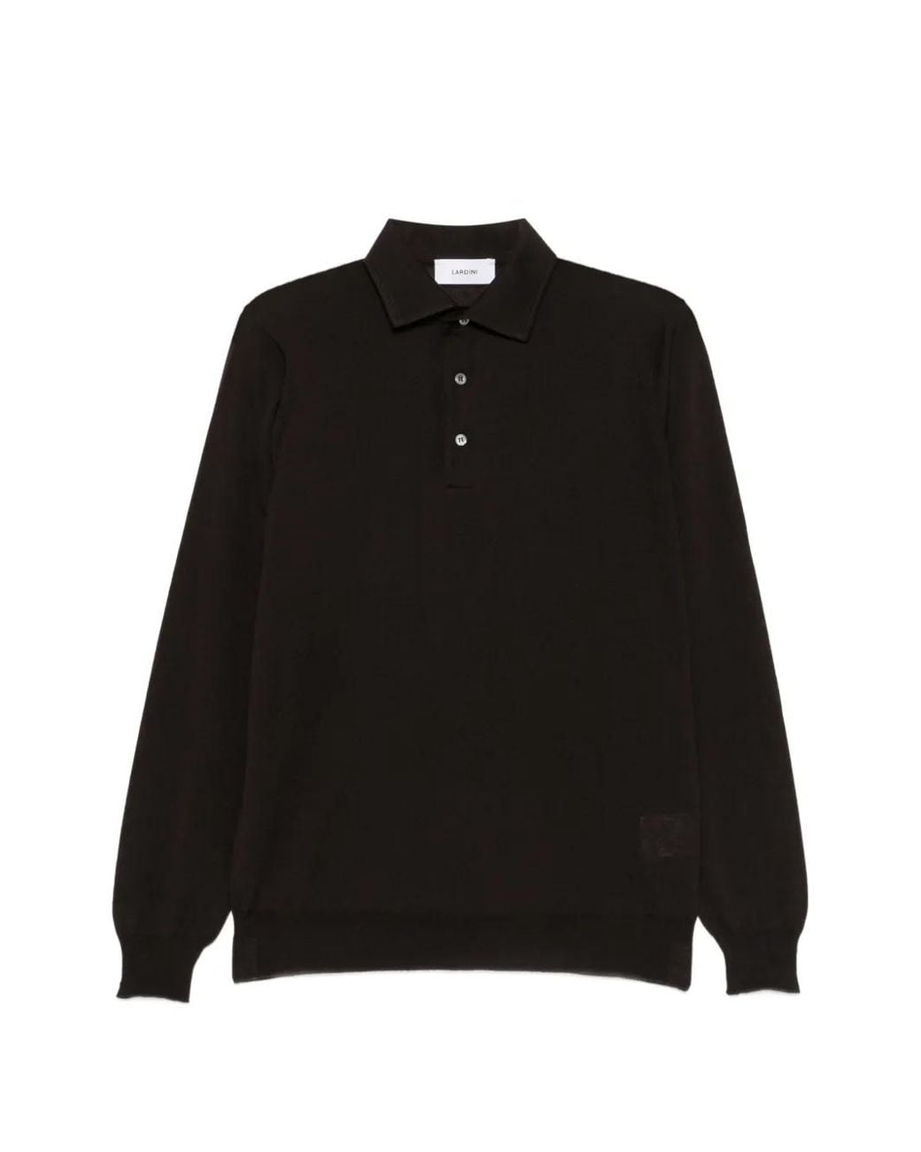 Lardini Black Long-Sleeve Polo Shirt for men