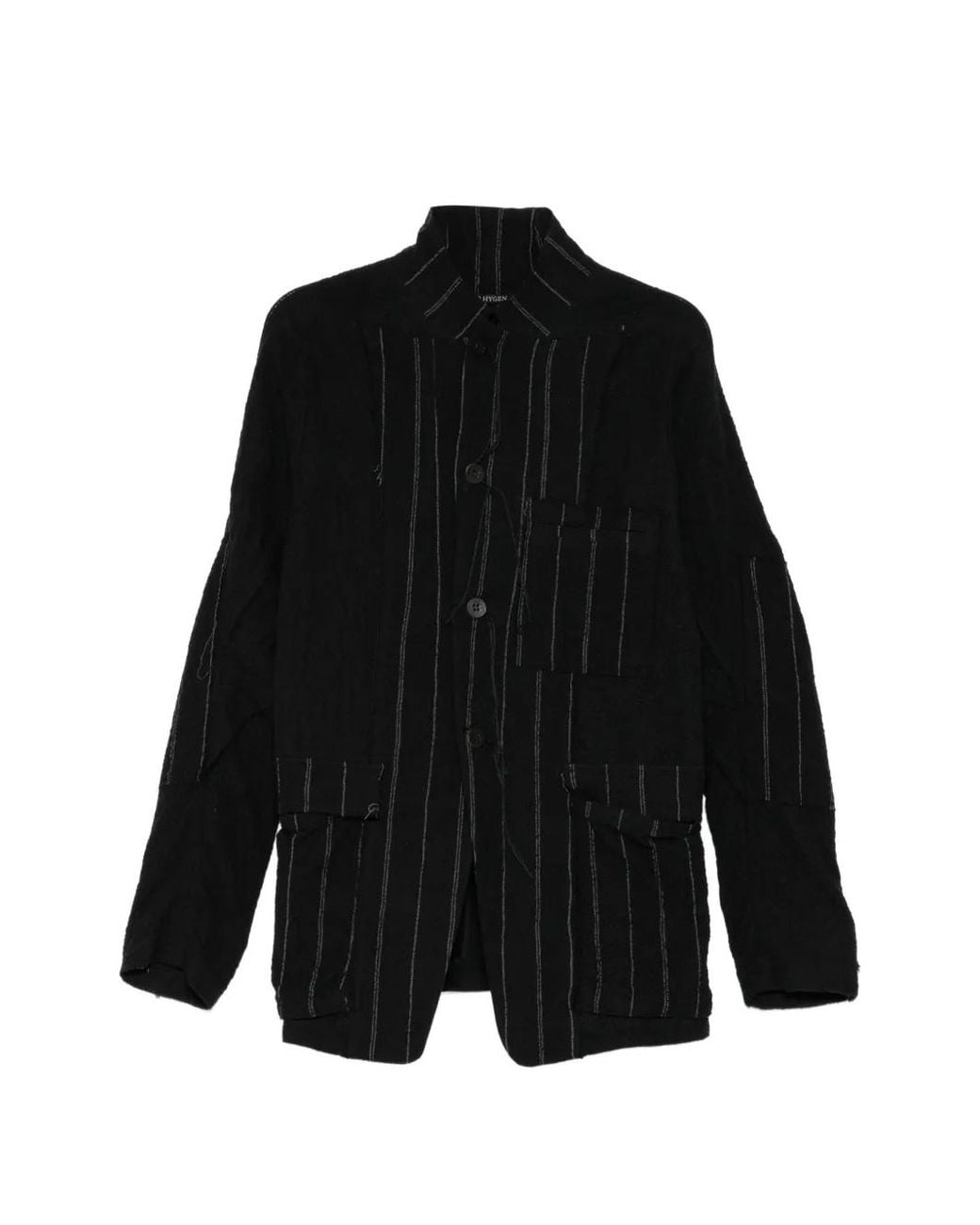D HYGEN Black Striped Blazer for men