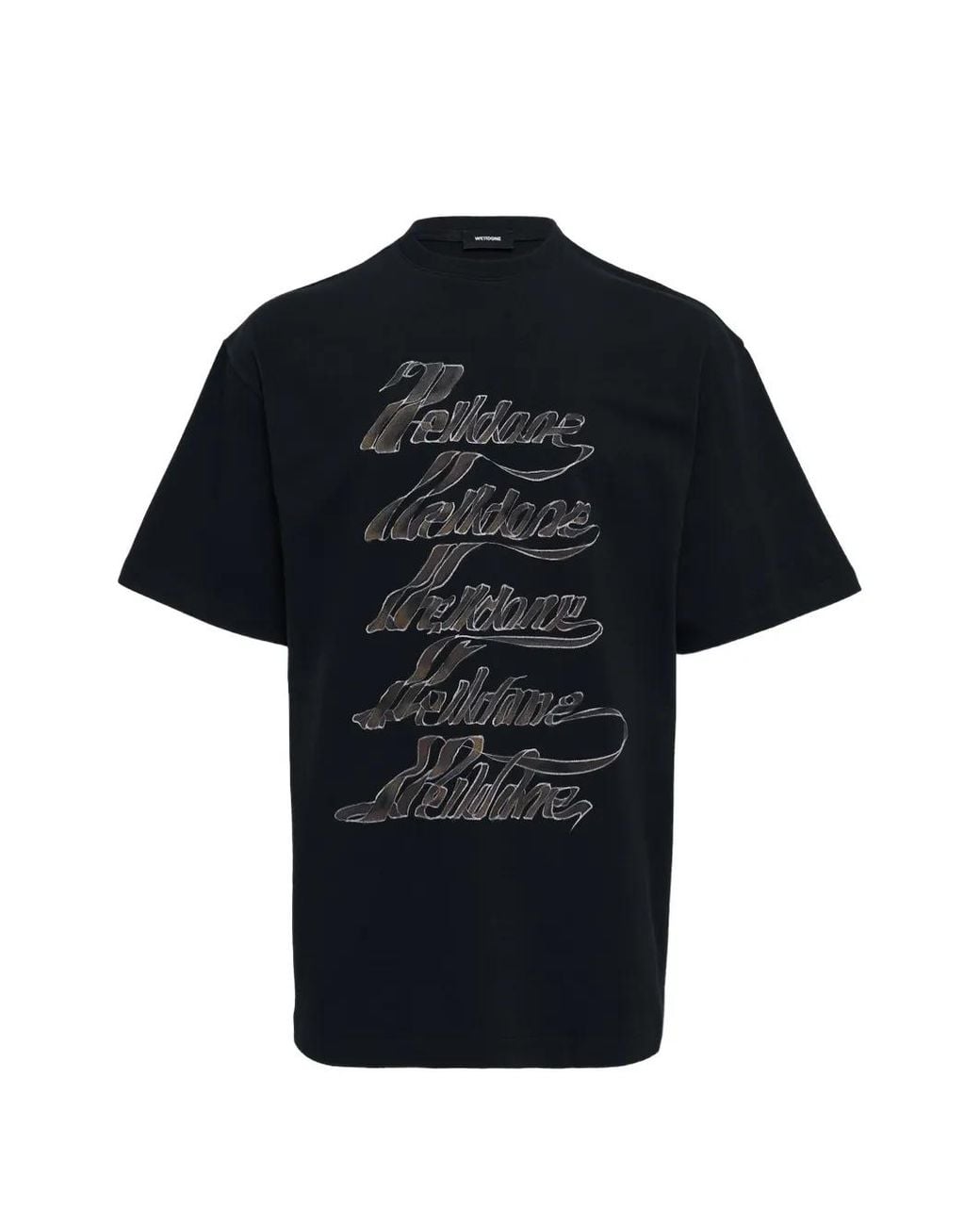 we11done Black Logo-Detail T-Shirt